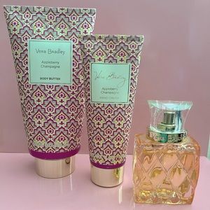RARE Vera Bradley Appleberry Champagne EDT, Body Lotion and Hand Cream